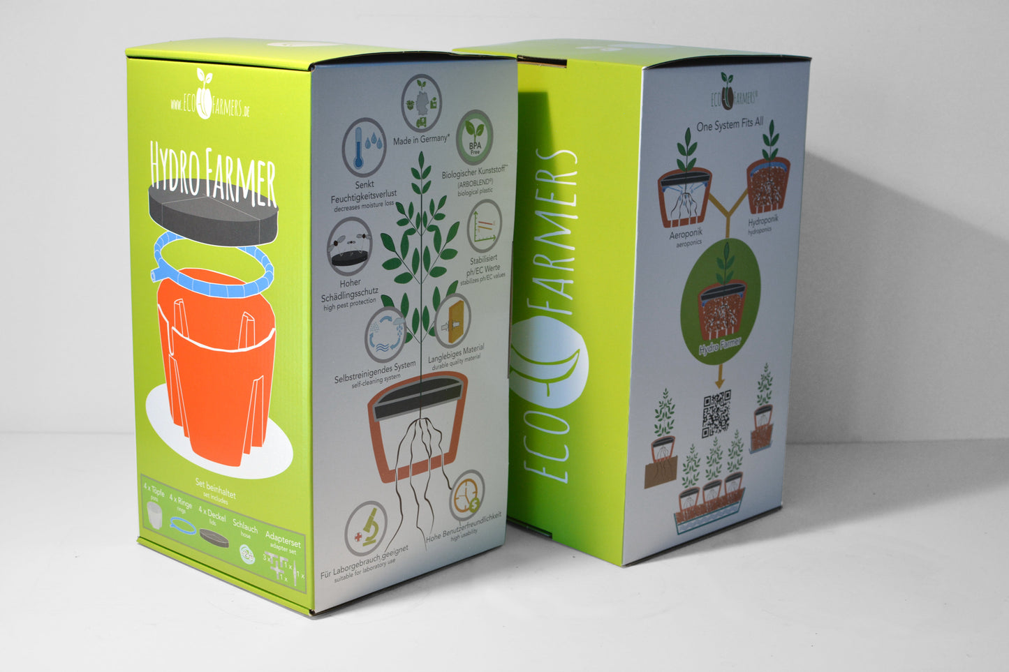 Hydro Farmer 4er Set – Topf & Bewässerungssystem | orange